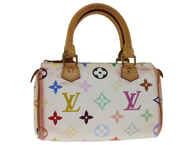 LOUIS VUITTON Mini borsa a mano Speedy multicolore con monogramma Bianco M92645 auth 66991  ref.1284454