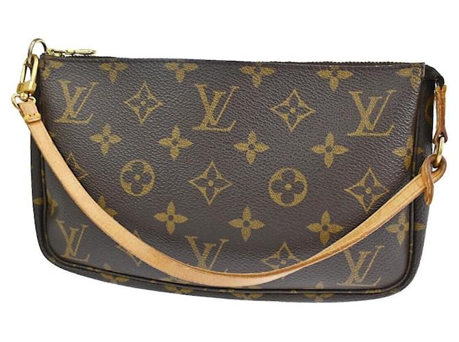 Louis Vuitton Pochette Accessoires Marrom Lona  ref.1284472