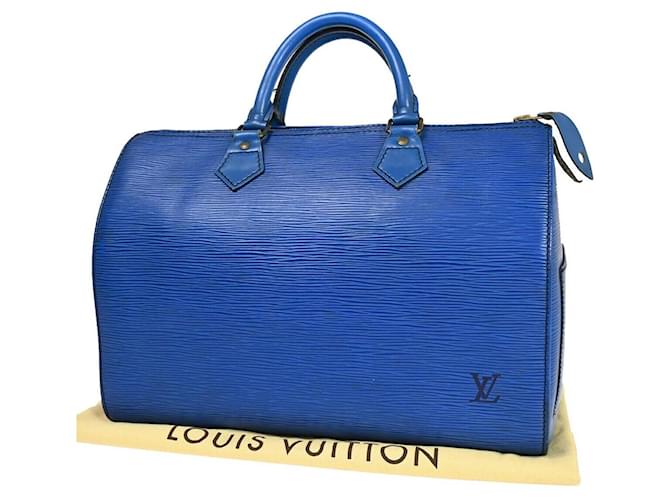 Louis Vuitton Speedy 30 Azul Couro  ref.1284509