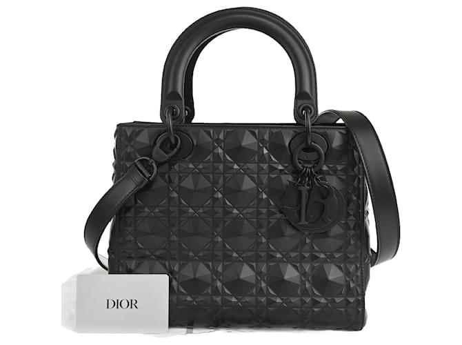Dior Lady Dior Black Leather  ref.1284523