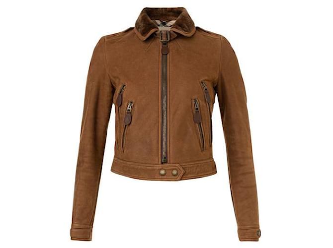 Burberry Shearling Jacket Brown  ref.1284538