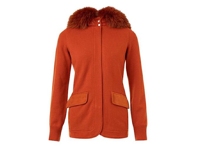 Loro Piana Hooded Cashmere Jacket Orange  ref.1284541