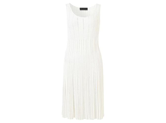 Autre Marque Contemporary Designer ANTONINO VALENTI Fit & Flare Dress White Polyester Viscose  ref.1284550