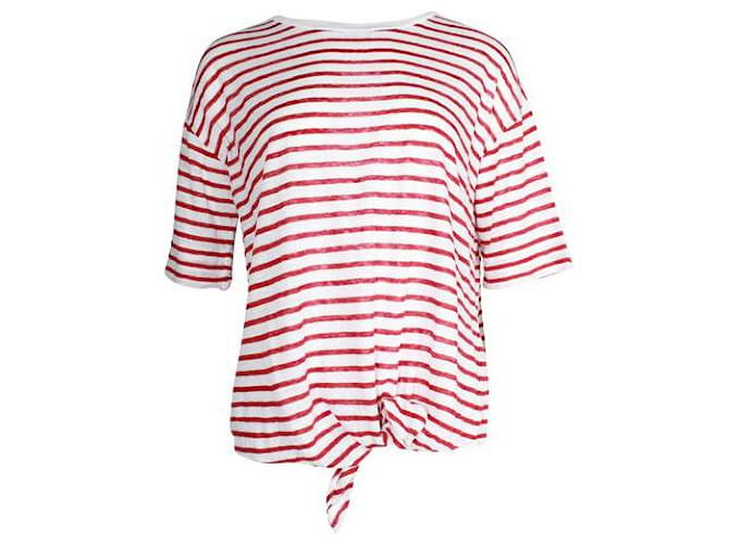Loro Piana Red and White Striped Linen Blouse  ref.1284602