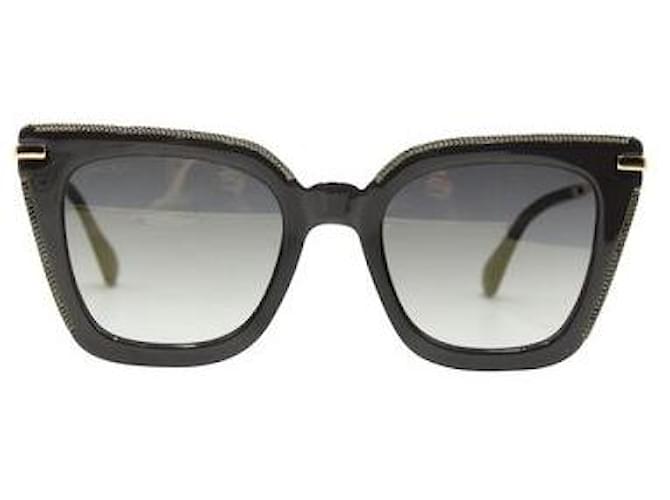 Jimmy Choo gafas de sol negras con lentes de espejo Ciara Negro Acetato  ref.1284604