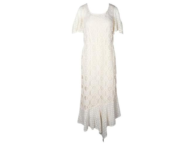 Anna Sui Cream Lace Maxi Dress Polyester  ref.1284626