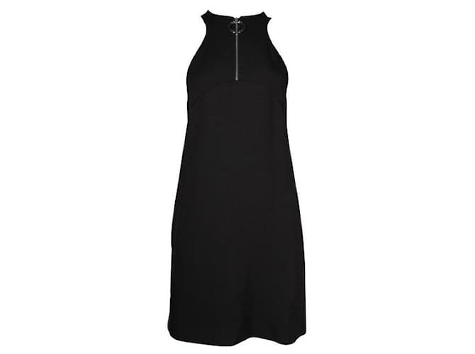 Kenzo Black Midi Dress with Logo Ring Zipper Triacetate  ref.1284628