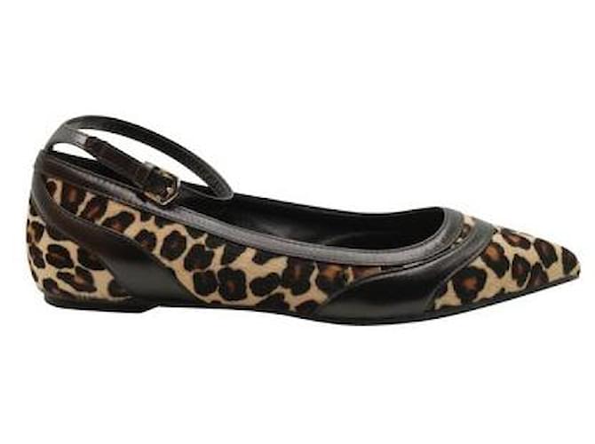 Tod'S Leopard Print Flats With Ankle Strap  ref.1284631