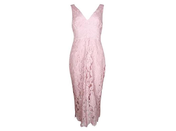 Autre Marque Contemporary Designer Light Pink Lace Column Dress Cotton Nylon  ref.1284646
