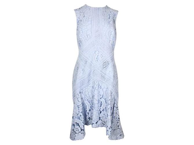 Autre Marque Contemporary Designer Cornflower Blue Melody Lace Flare Dress Cotton Viscose Nylon  ref.1284647