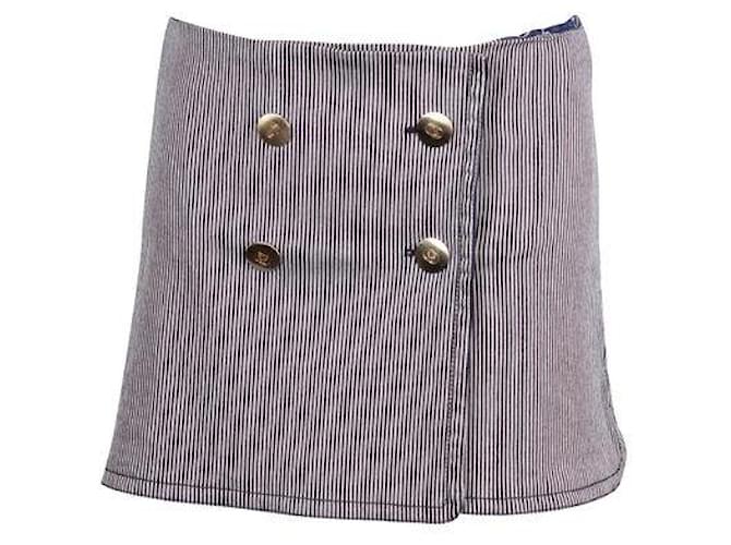 Gucci Navy and White Striped Mini Skirt Blue Cotton  ref.1284667