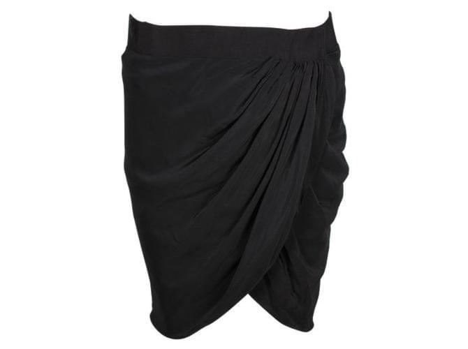Isabel Marant Black Silk Wrap Skirt  ref.1284674