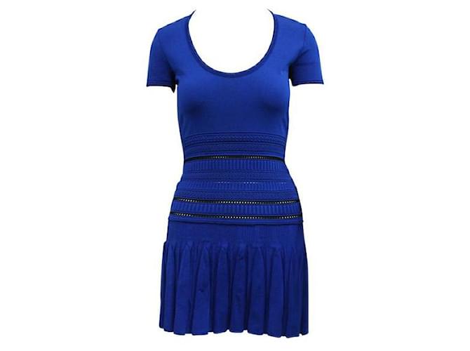 Roberto Cavalli Electric Blue Abito Knitted Dress Polyester Viscose Polyamide  ref.1284678