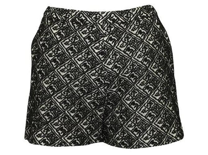 Pantalones cortos bordados en blanco y negro de Giambattista Valli Multicolor Seda Poliéster  ref.1284683