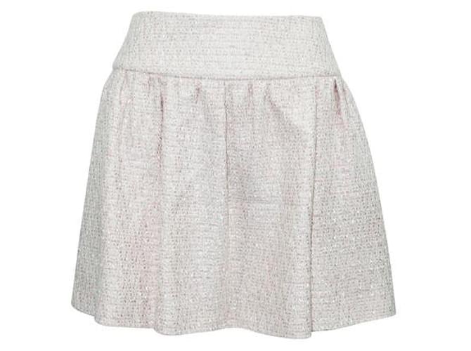 Valentino Pastel Pink Tweed Mini Skirt Cotton Polyester Viscose  ref.1284692