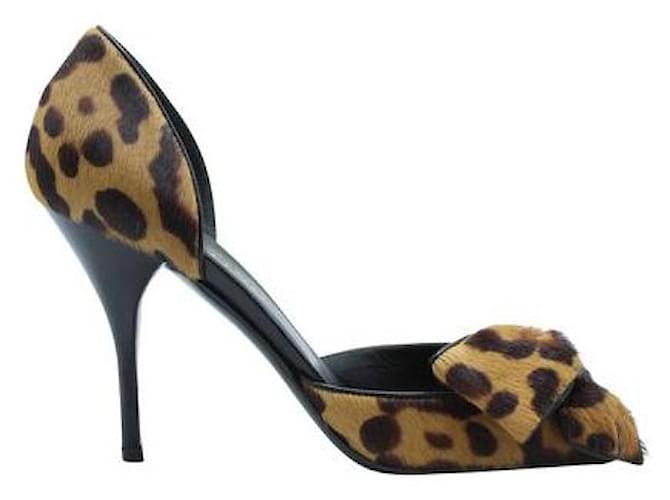Zapatos de tacón con estampado de leopardo y pelo de pony de Valentino Cuero Crin  ref.1284700