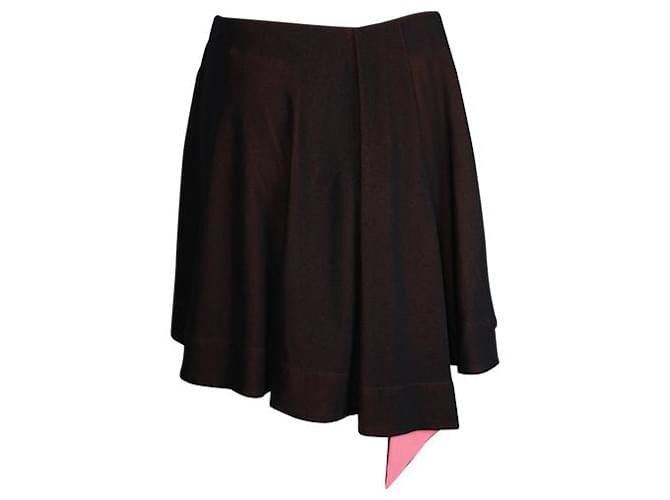 Balenciaga Black & Pink Asymmetric Skirt Silk Polyester Acetate  ref.1284704