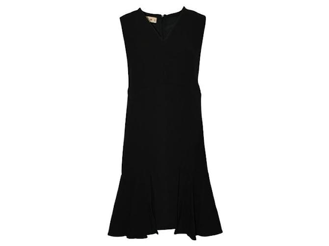 Marni Black Dress With V-Neck Detail Silk Polyester Triacetate  ref.1284711