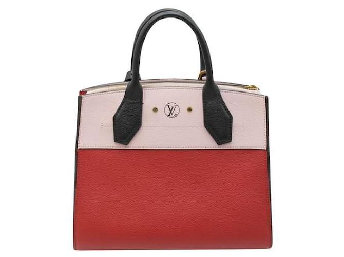 Louis Vuitton Red and Pale Pink City Steamer Hand Bag 2017 Leather  ref.1284718