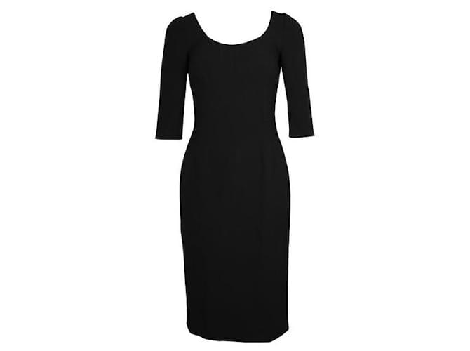 Dolce & Gabbana 'Pequeño Vestido Negro' De Lana Y Seda Elastano  ref.1284727