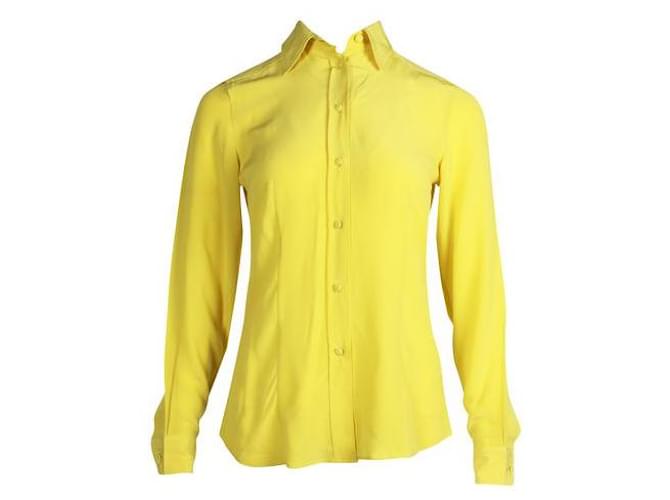 Etro Neon Yellow Silk Shirt  ref.1284751