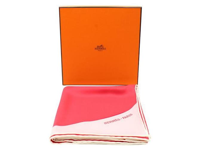 Hermès Hermes vermelho e rosa claro 70cm Lenço de seda  ref.1284772