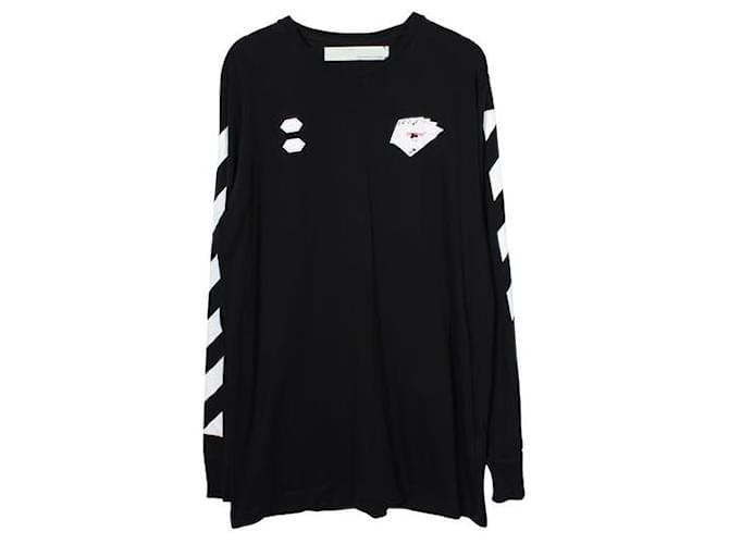 Off White Off-White Black Long Sleeve Playing Card T-Shirt Cotton  ref.1284780