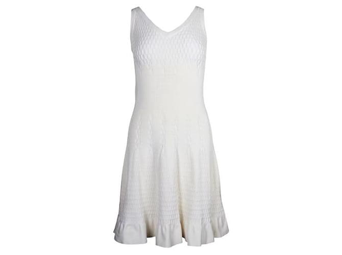 Alaïa Alaia Textured Cream A-Line Dress Polyester Viscose Polyamide  ref.1284788