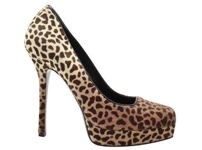 Gucci Leopard Print Calf Hair Ombre Heels Leather  ref.1284799