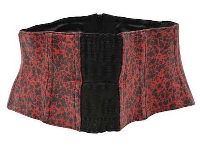 Jean Paul Gaultier Cinturón ancho de cuero rojo estampado Roja  ref.1284811