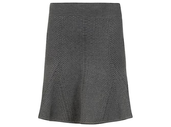 Sandro Fit And Flare Mini Skirt Grey Suede Polyester  ref.1284816
