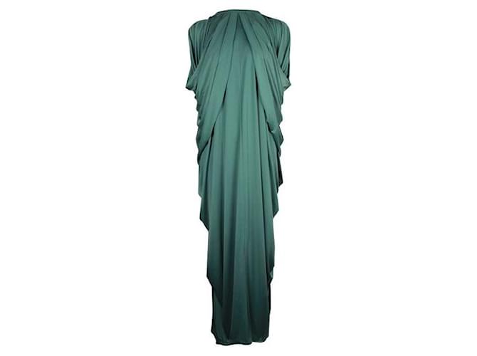 Yves Saint Laurent Green Silky Kaftan Dress Polyester Triacetate  ref.1284820