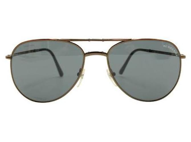 Óculos de sol clássico aviador marrom metálico Burberry Metal  ref.1284827