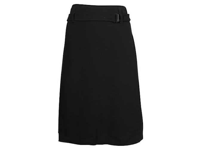 Prada Black A-Line Skirt with Detachable Belt Polyester Acetate  ref.1284828