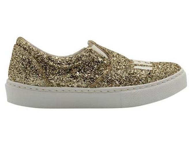 Autre Marque Sneakers slip-on con cuore glitterato dal design contemporaneo Metallico Di gomma  ref.1284834