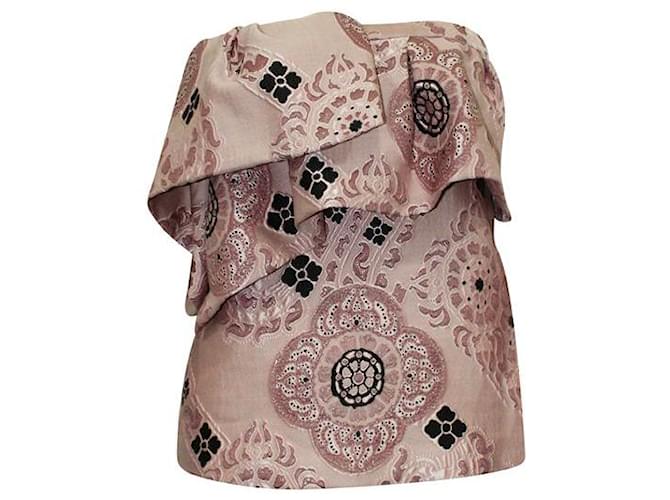 Dries Van Noten Sleeveless Layered Elegant Top Pink Polyester Wool Polyamide  ref.1284848