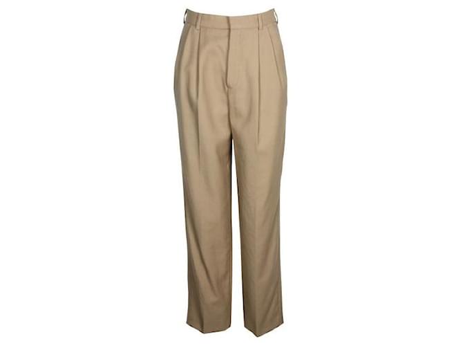 Saint Laurent Pantalones clásicos de lana marrón claro Castaño  ref.1284854