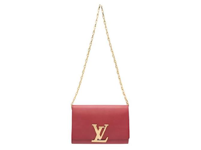 Bolsa Louis Vuitton couro de bezerro corrente de couro Louise GM Vermelho  ref.1284867