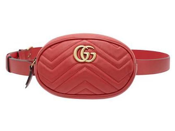 Gucci Gg Marmont Belt Bag Red Leather  ref.1284869