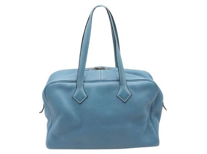 HERMÈS Blue Jeans Victoria Ii 35 Bag In Clemence Leather  ref.1284887