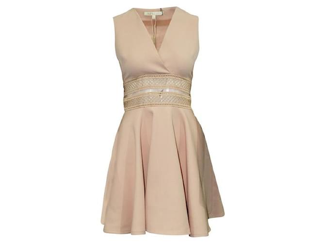 Maje Pastel Pink Cocktail Dress with Embroidery at Waistband Polyester  ref.1284893
