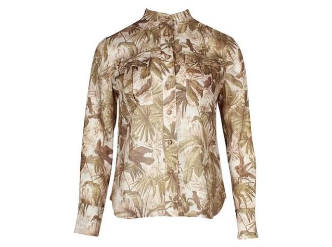 Camicia in lino con stampa tropicale Zimmermann Multicolore Biancheria  ref.1284903