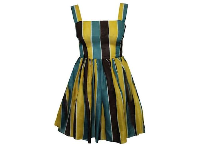 Dolce & Gabbana Colorful Striped Silk Mini Dress Multiple colors  ref.1284904