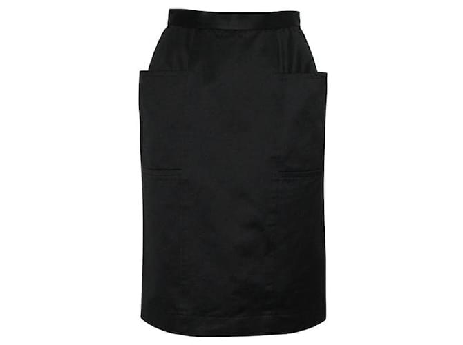 Yves Saint Laurent Vintage Jupe crayon noire avec poches  ref.1284913