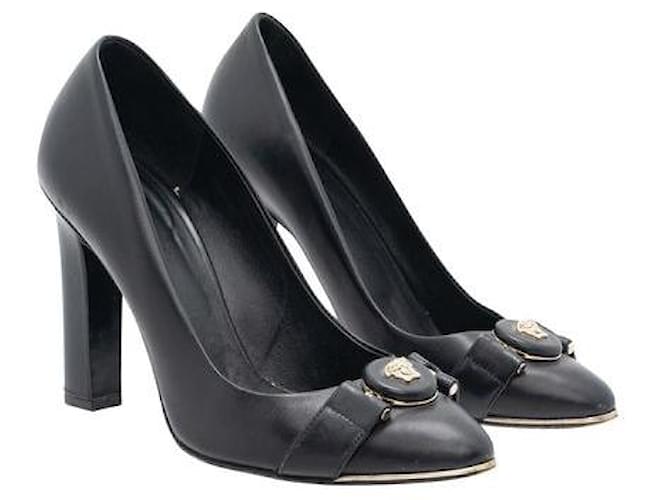 Versace Black Pumps Leather  ref.1284917