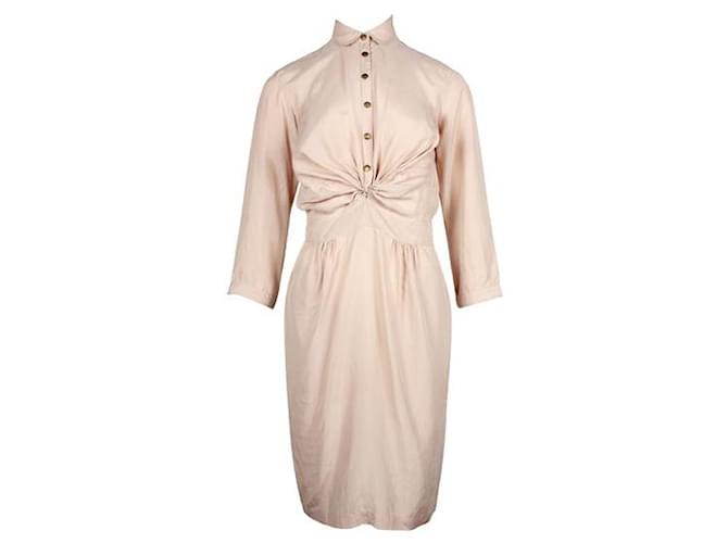 Burberry Brit Beige Silk Dress With Front Ruching  ref.1284924