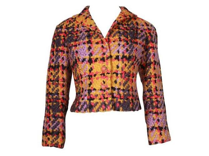 Roberto Cavalli Multicoloured Short Wool Jacket with Silk Lining Multiple colors Cotton  ref.1284942