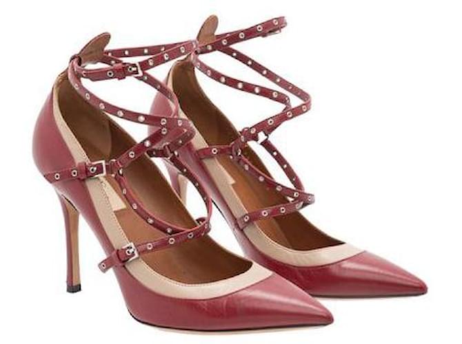 Valentino Red Rockstud Caged Pump 65mm Leather  ref.1284959