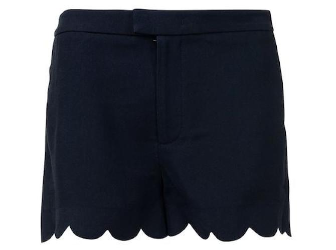 Pantalones cortos de cady festoneados de Red Valentino Negro Seda  ref.1284967