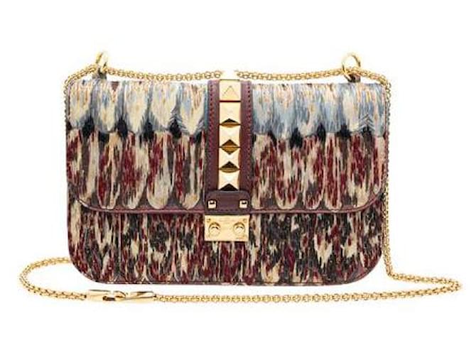 Bestickte Glam Lock Bag in limitierter Auflage von Valentino Mehrfarben Leder  ref.1284968